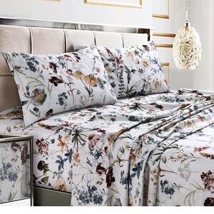 Tribeca Living Deep Pocket Queen Sheet Set - 300 Thread Count Cotton Sateen